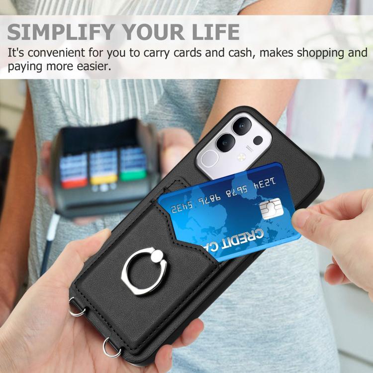 For vivo Y29 4G / T4x / Y300t R20 Ring Card Holder Phone Case