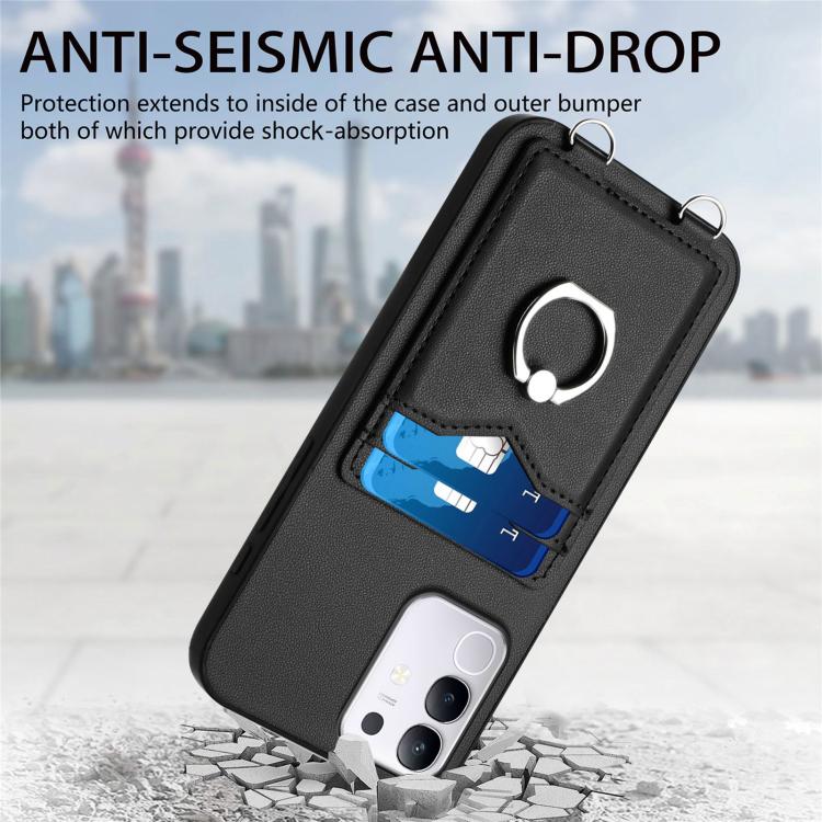 For vivo Y29 4G / T4x / Y300t R20 Ring Card Holder Phone Case