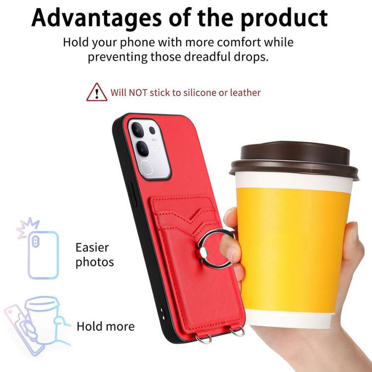 For vivo Y29 4G / T4x / Y300t R20 Ring Card Holder Phone Case