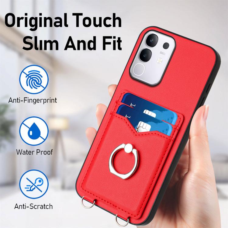 For vivo Y29 4G / T4x / Y300t R20 Ring Card Holder Phone Case