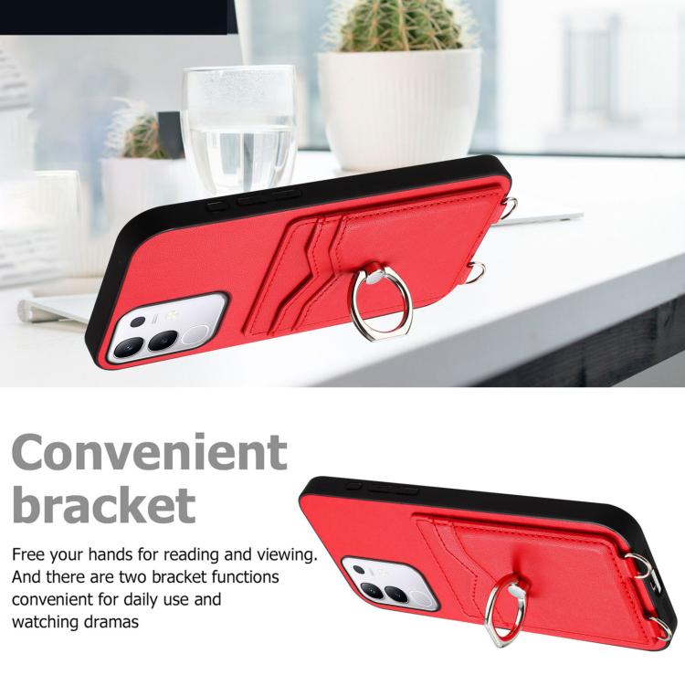 For vivo Y29 4G / T4x / Y300t R20 Ring Card Holder Phone Case