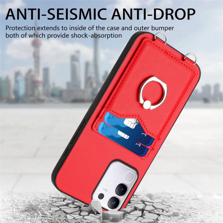 For vivo Y29 4G / T4x / Y300t R20 Ring Card Holder Phone Case