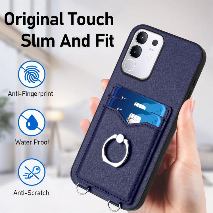 For vivo Y29 4G / T4x / Y300t R20 Ring Card Holder Phone Case