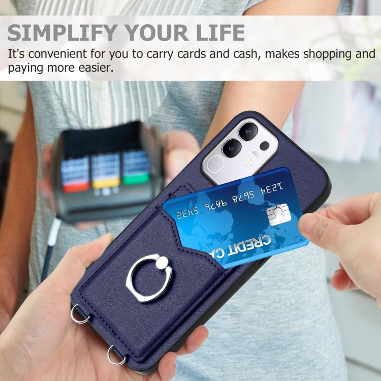 For vivo Y29 4G / T4x / Y300t R20 Ring Card Holder Phone Case