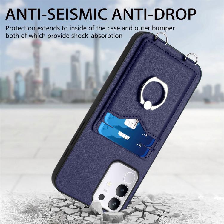 For vivo Y29 4G / T4x / Y300t R20 Ring Card Holder Phone Case