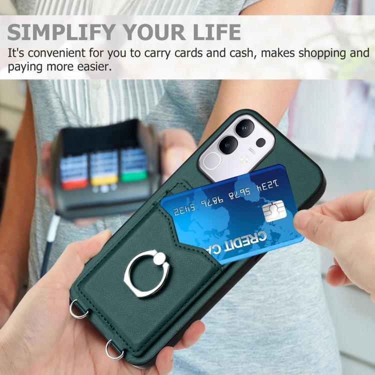 For vivo Y29 4G / T4x / Y300t R20 Ring Card Holder Phone Case