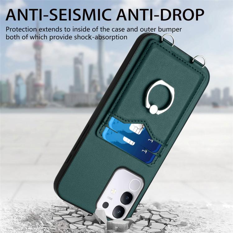 For vivo Y29 4G / T4x / Y300t R20 Ring Card Holder Phone Case