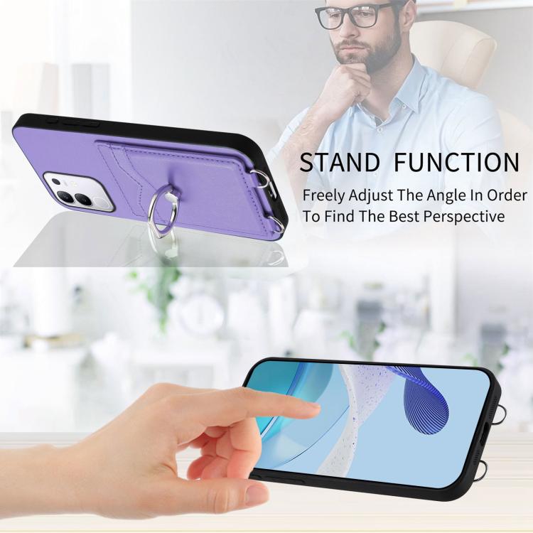 For vivo Y29 4G / T4x / Y300t R20 Ring Card Holder Phone Case