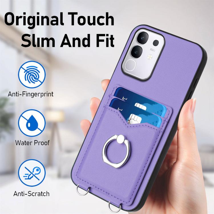 For vivo Y29 4G / T4x / Y300t R20 Ring Card Holder Phone Case