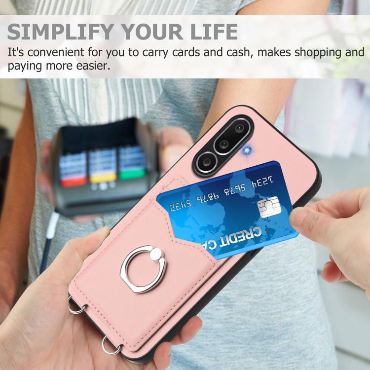 For Samsung Galaxy M56 5G R20 Ring Card Holder Phone Case