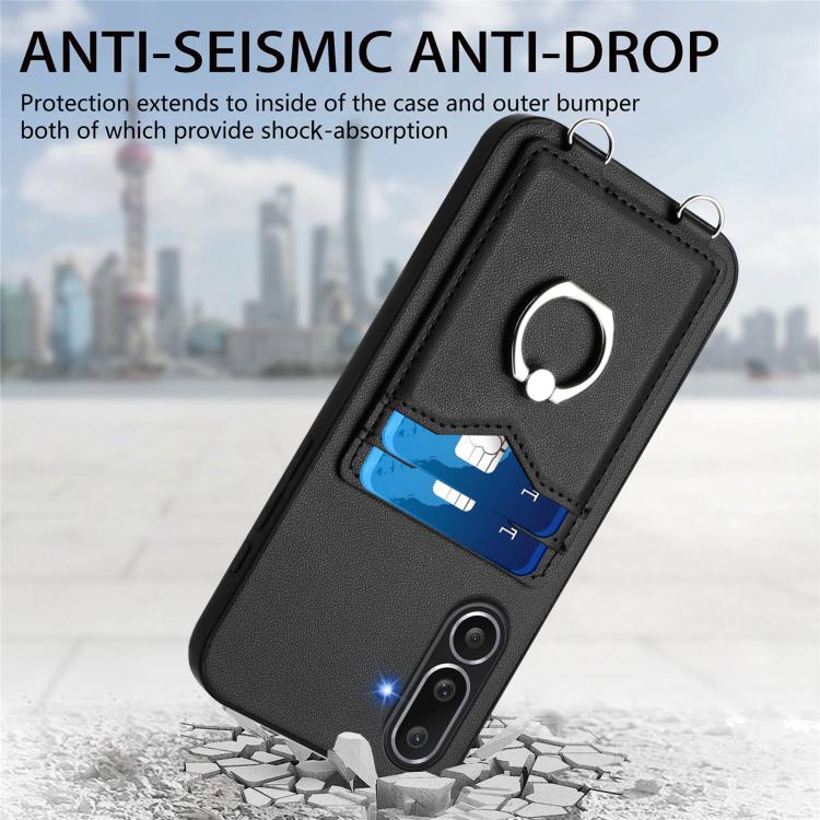 For Samsung Galaxy M56 5G R20 Ring Card Holder Phone Case