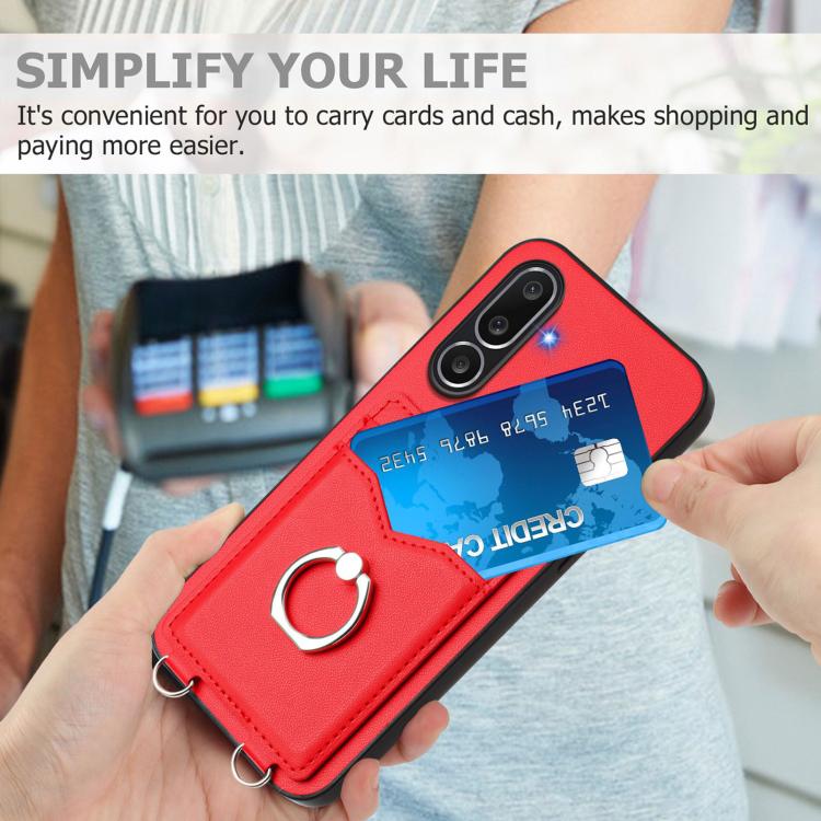 For Samsung Galaxy M56 5G R20 Ring Card Holder Phone Case