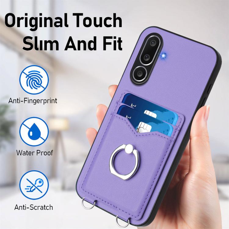 For Samsung Galaxy M56 5G R20 Ring Card Holder Phone Case