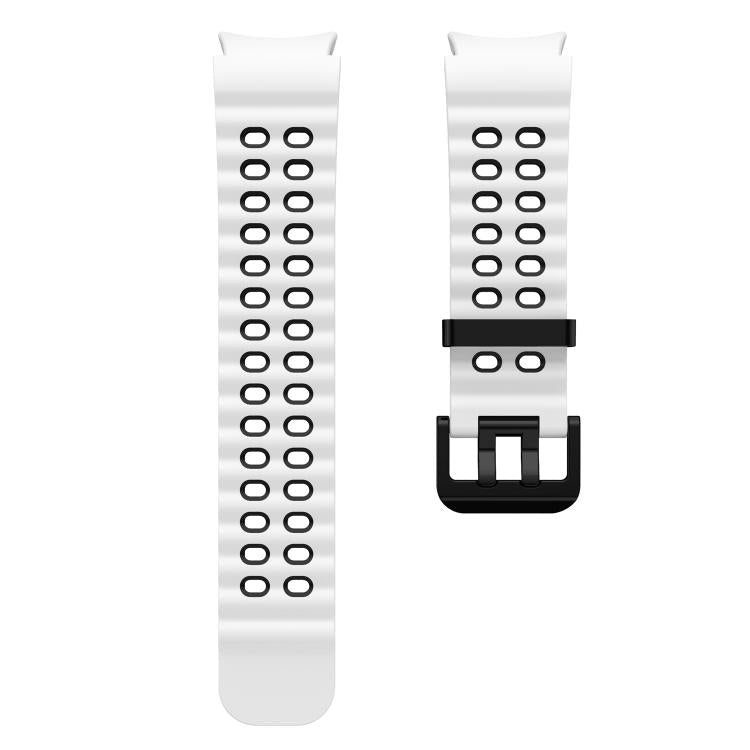 For Samsung Galaxy Watch 7 40 / 44mm Ocean Dual-Row Hole Two Color Silicone Watch Band