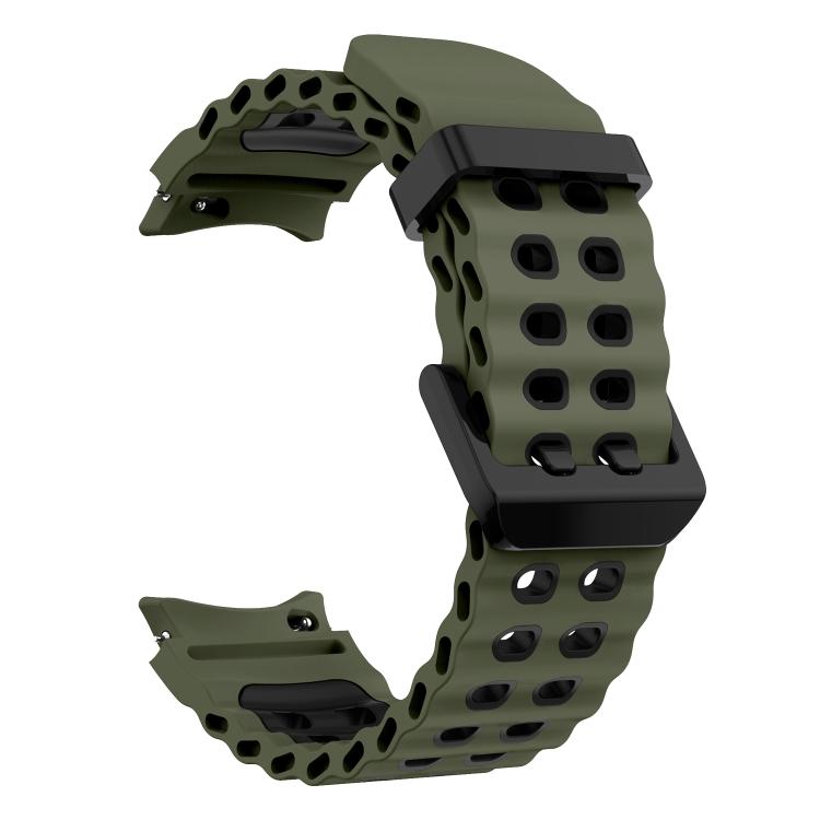 For Samsung Galaxy Watch 7 40 / 44mm Ocean Dual-Row Hole Two Color Silicone Watch Band