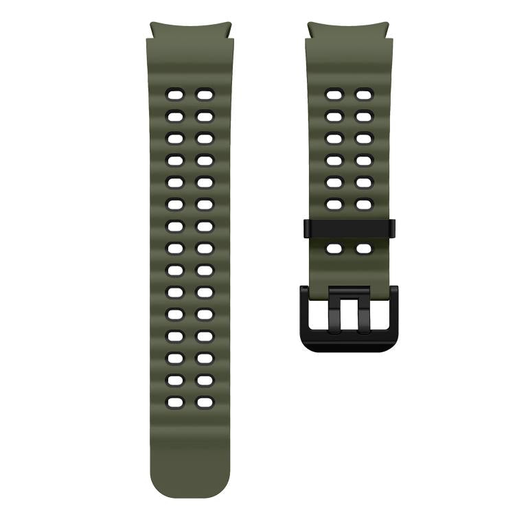 For Samsung Galaxy Watch 7 40 / 44mm Ocean Dual-Row Hole Two Color Silicone Watch Band