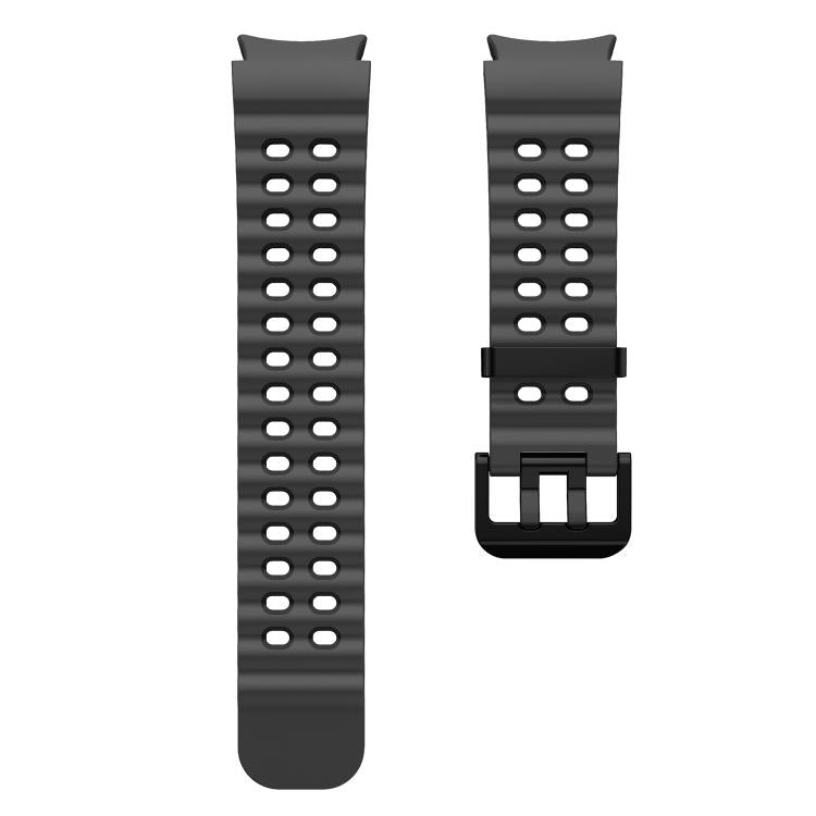 For Samsung Galaxy Watch 7 40 / 44mm Ocean Dual-Row Hole Two Color Silicone Watch Band