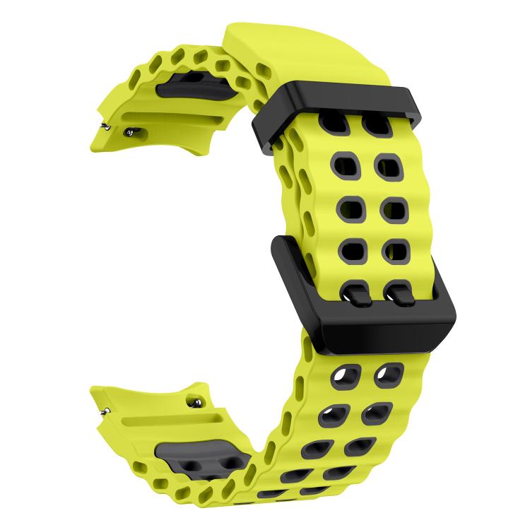 For Samsung Galaxy Watch 7 40 / 44mm Ocean Dual-Row Hole Two Color Silicone Watch Band