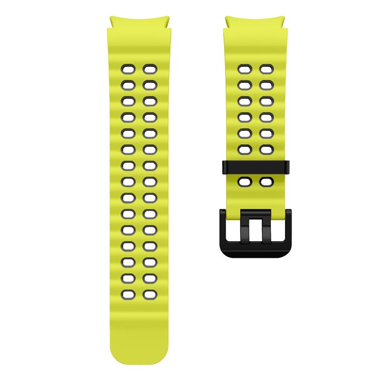 For Samsung Galaxy Watch 7 40 / 44mm Ocean Dual-Row Hole Two Color Silicone Watch Band