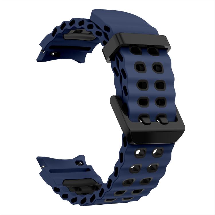 For Samsung Galaxy Watch 7 40 / 44mm Ocean Dual-Row Hole Two Color Silicone Watch Band