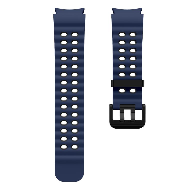For Samsung Galaxy Watch 7 40 / 44mm Ocean Dual-Row Hole Two Color Silicone Watch Band