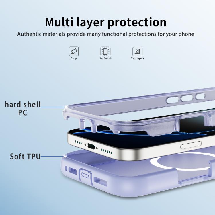 For iPhone 16 Pro Max Defend 3 in 1 Rugged MagSafe Magnetic Holder Phone Case
