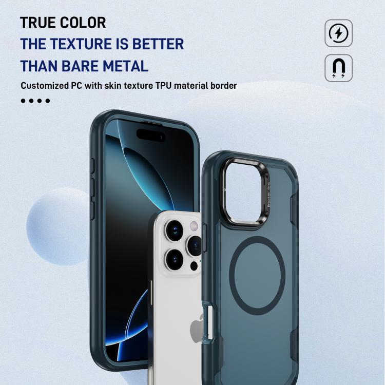 For iPhone 16 Pro Defend 3 in 1 Rugged MagSafe Magnetic Holder Phone Case