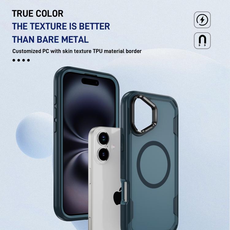 For iPhone 16 Plus Defend 3 in 1 Rugged MagSafe Magnetic Holder Phone Case