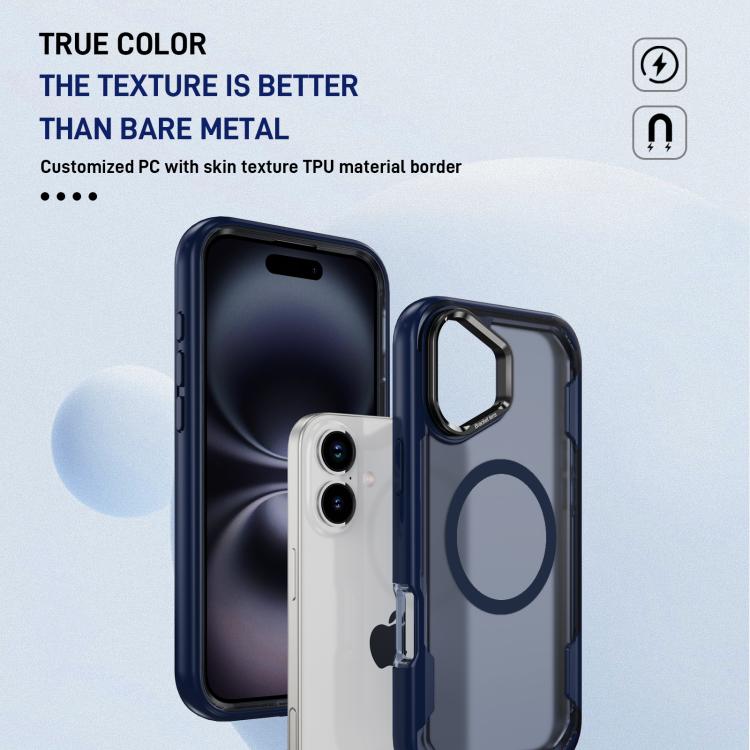 For iPhone 16 Plus Defend 3 in 1 Rugged MagSafe Magnetic Holder Phone Case