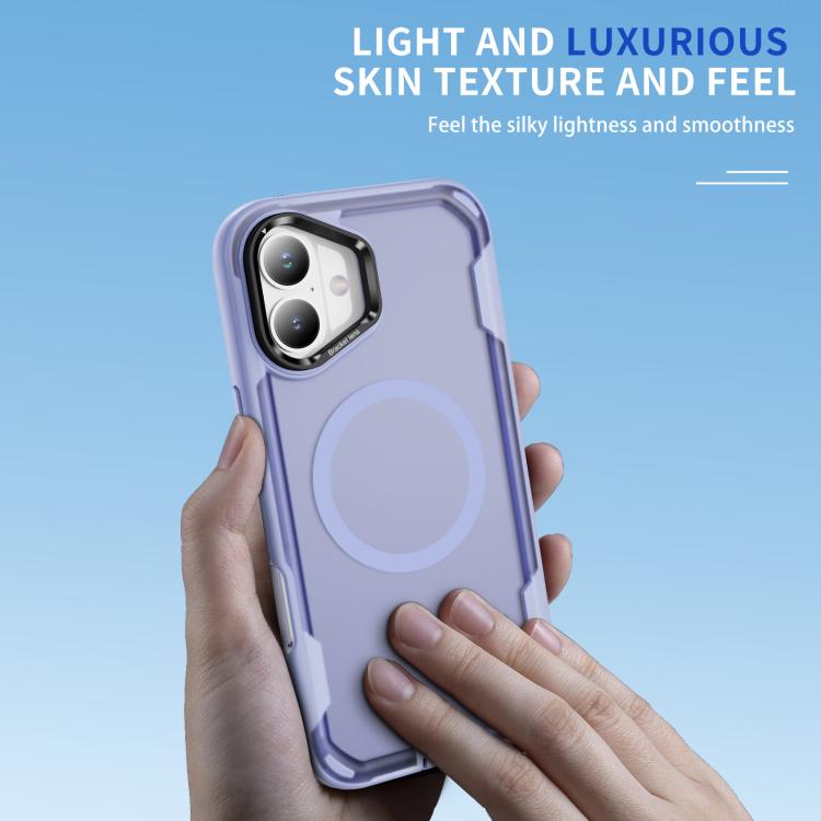 For iPhone 16 Plus Defend 3 in 1 Rugged MagSafe Magnetic Holder Phone Case