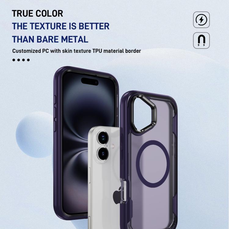 For iPhone 16 Plus Defend 3 in 1 Rugged MagSafe Magnetic Holder Phone Case