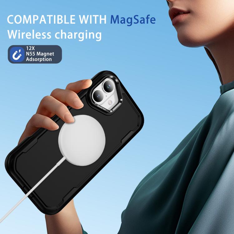 For iPhone 16 Defend 3 in 1 Rugged MagSafe Magnetic Holder Phone Case