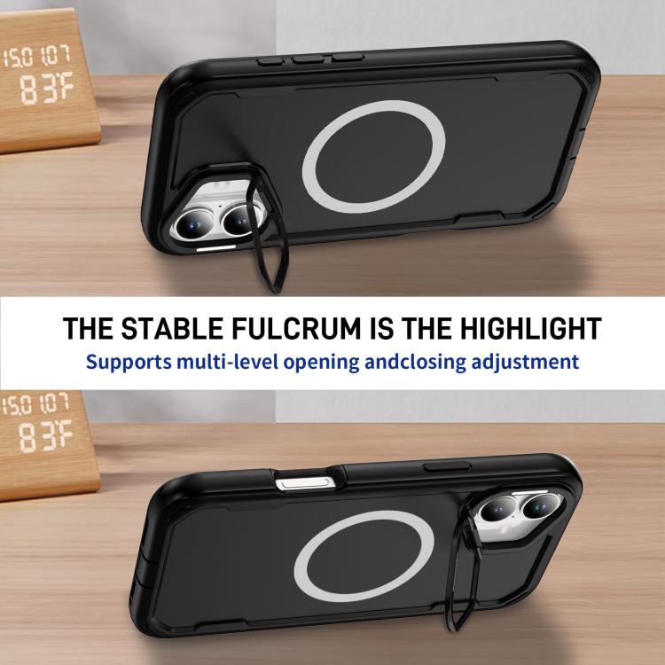 For iPhone 16 Defend 3 in 1 Rugged MagSafe Magnetic Holder Phone Case
