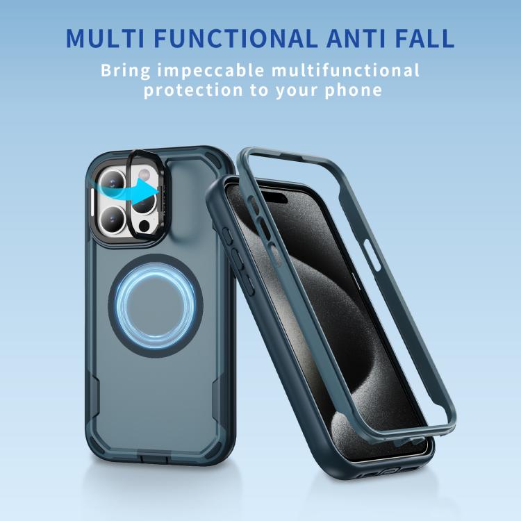 For iPhone 15 Pro Max Defend 3 in 1 Rugged MagSafe Magnetic Holder Phone Case