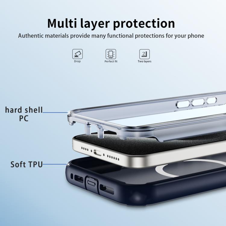 For iPhone 15 Pro Max Defend 3 in 1 Rugged MagSafe Magnetic Holder Phone Case