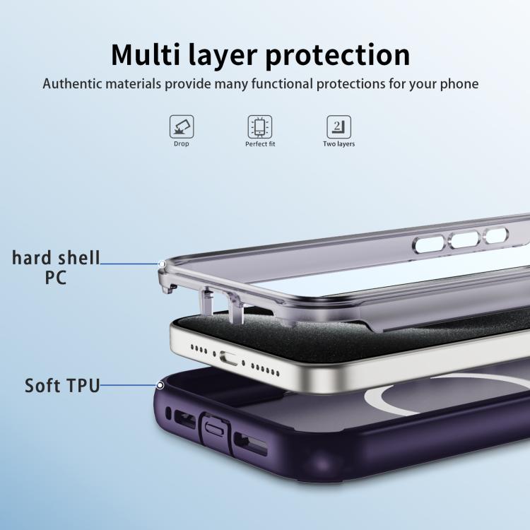 For iPhone 15 Pro Max Defend 3 in 1 Rugged MagSafe Magnetic Holder Phone Case