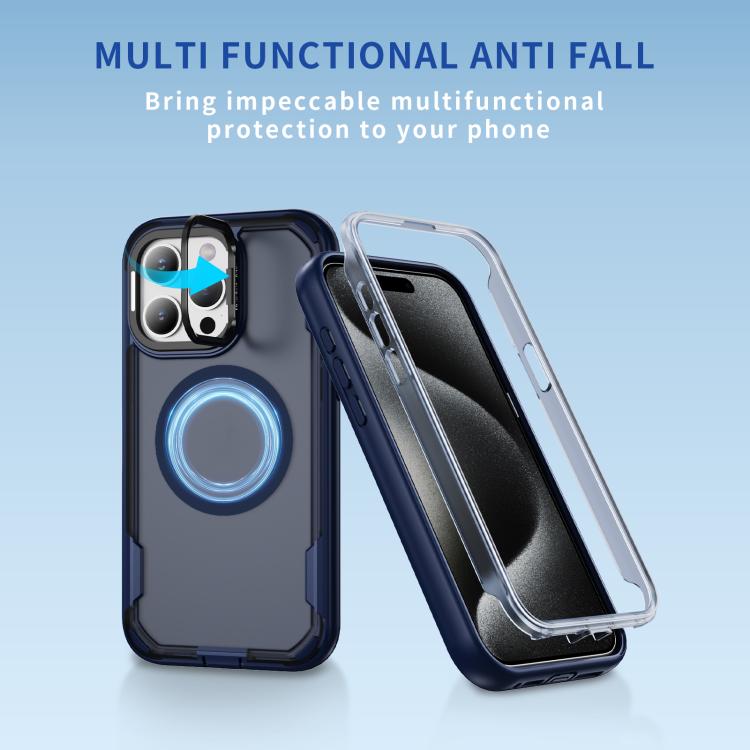 For iPhone 15 Pro Defend 3 in 1 Rugged MagSafe Magnetic Holder Phone Case