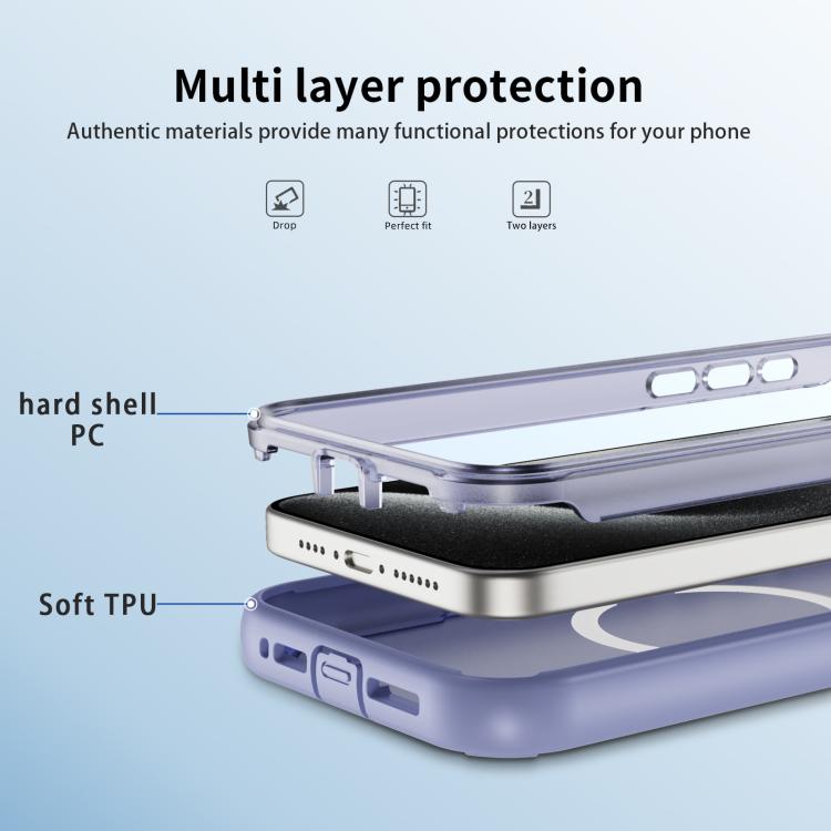 For iPhone 15 Pro Defend 3 in 1 Rugged MagSafe Magnetic Holder Phone Case
