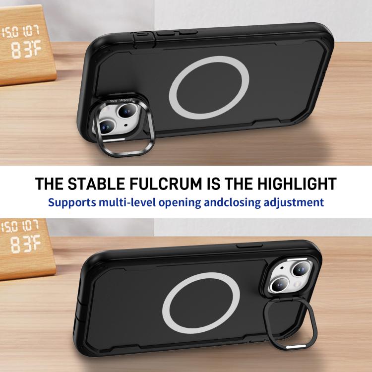 For iPhone 15 Plus Defend 3 in 1 Rugged MagSafe Magnetic Holder Phone Case