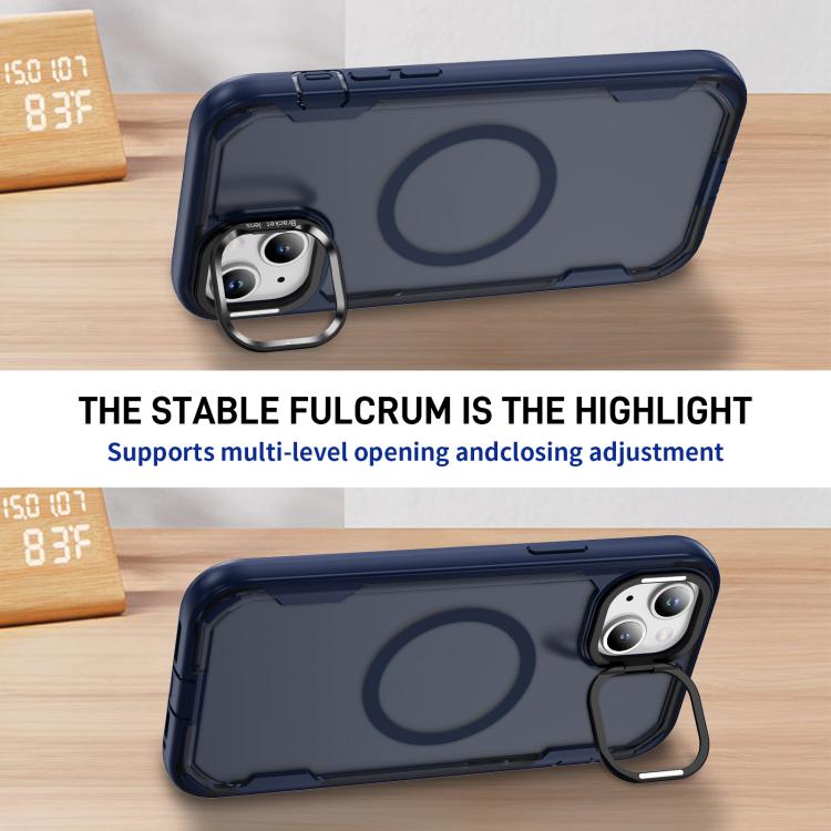 For iPhone 15 Plus Defend 3 in 1 Rugged MagSafe Magnetic Holder Phone Case