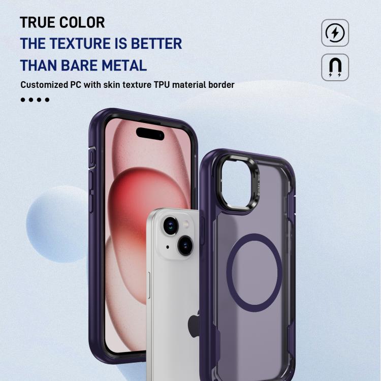 For iPhone 15 Plus Defend 3 in 1 Rugged MagSafe Magnetic Holder Phone Case