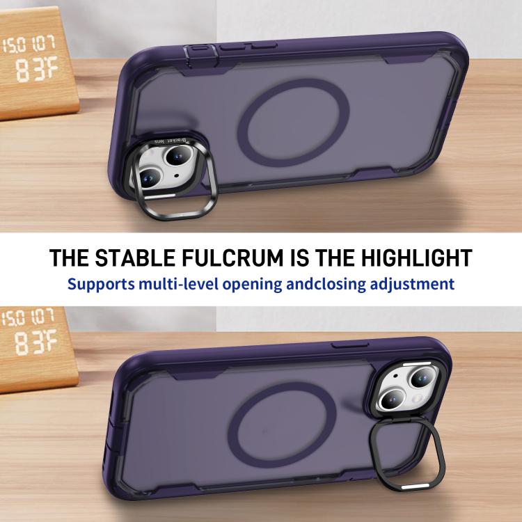 For iPhone 15 Plus Defend 3 in 1 Rugged MagSafe Magnetic Holder Phone Case
