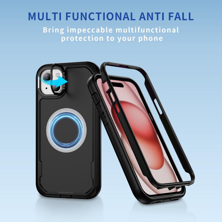 For iPhone 15 Defend 3 in 1 Rugged MagSafe Magnetic Holder Phone Case