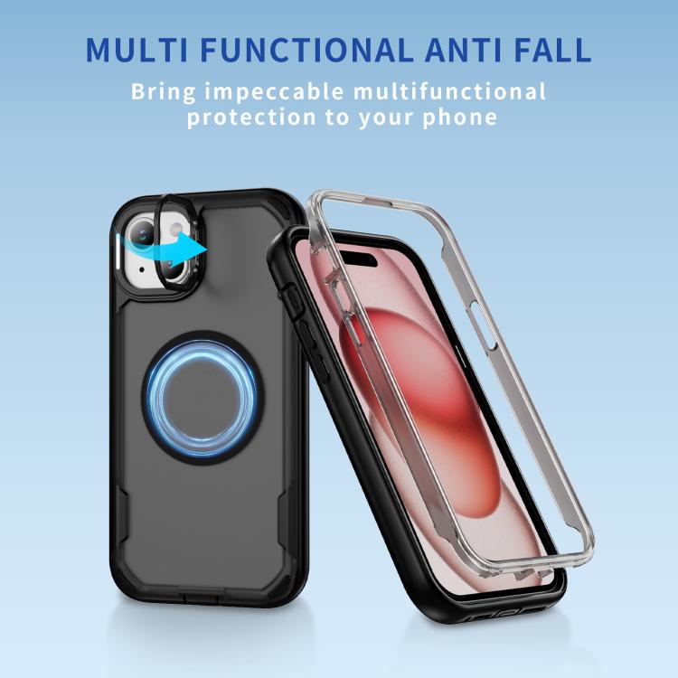 For iPhone 15 Defend 3 in 1 Rugged MagSafe Magnetic Holder Phone Case
