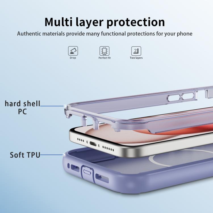 For iPhone 15 Defend 3 in 1 Rugged MagSafe Magnetic Holder Phone Case