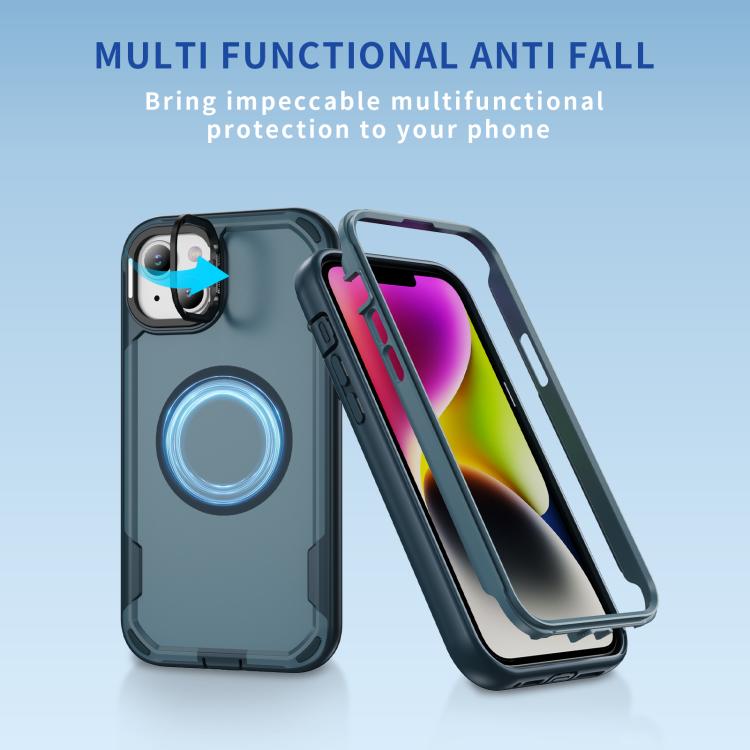 For iPhone 14 Plus Defend 3 in 1 Rugged MagSafe Magnetic Holder Phone Case