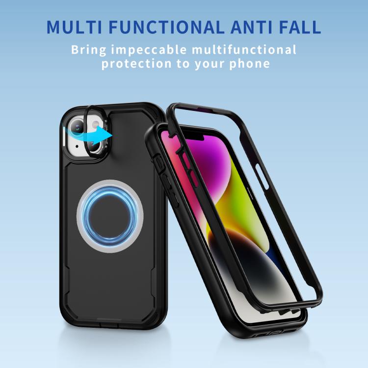 For iPhone 14 Plus Defend 3 in 1 Rugged MagSafe Magnetic Holder Phone Case