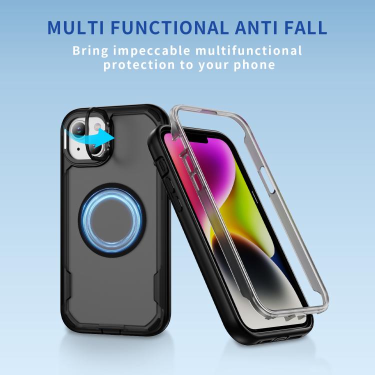 For iPhone 14 Plus Defend 3 in 1 Rugged MagSafe Magnetic Holder Phone Case