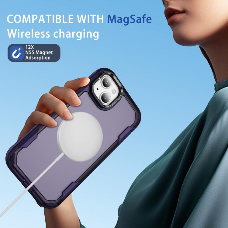 For iPhone 14 Plus Defend 3 in 1 Rugged MagSafe Magnetic Holder Phone Case