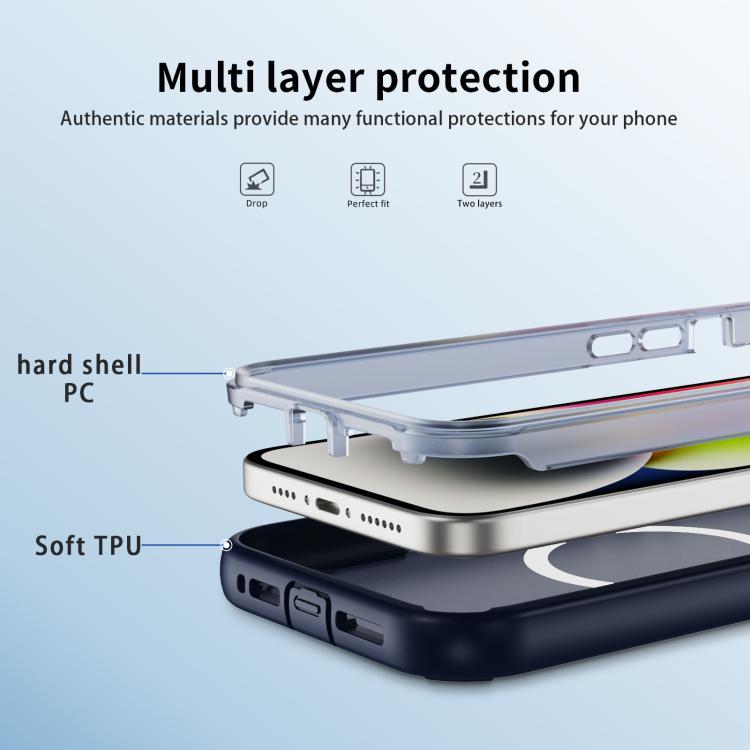 For iPhone 14 Defend 3 in 1 Rugged MagSafe Magnetic Holder Phone Case